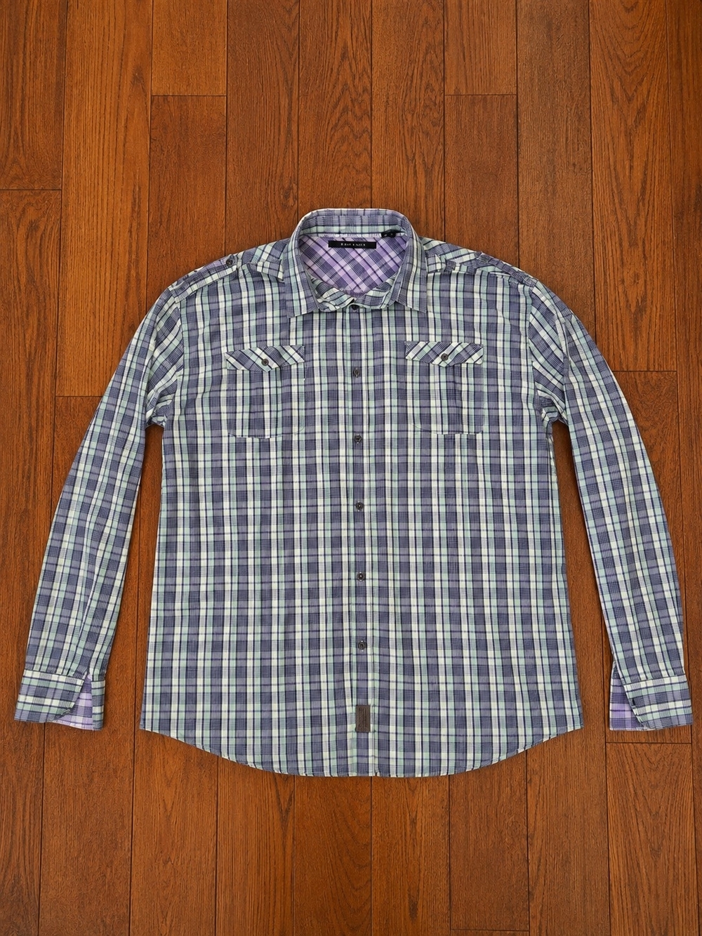 Sean John Plaid Button Up Shirt Mens 5XLT Big Tall Long Sleeve Hip Hop Casual